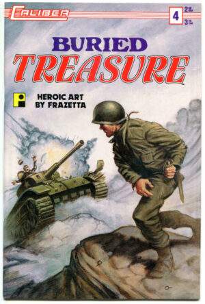 BURIED TREASURE #4, VF/NM, Frank Frazetta, War, Caliber, 1991, more FF in store