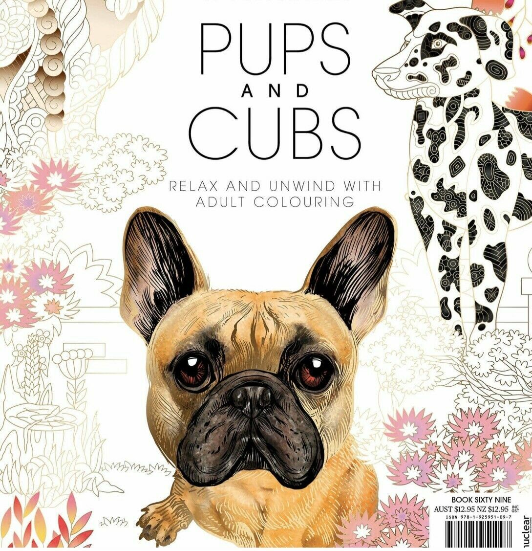 Harmony of Colour Book 69 – PUPS And CUBS – Adult Colouring 36 Designs – NEW
