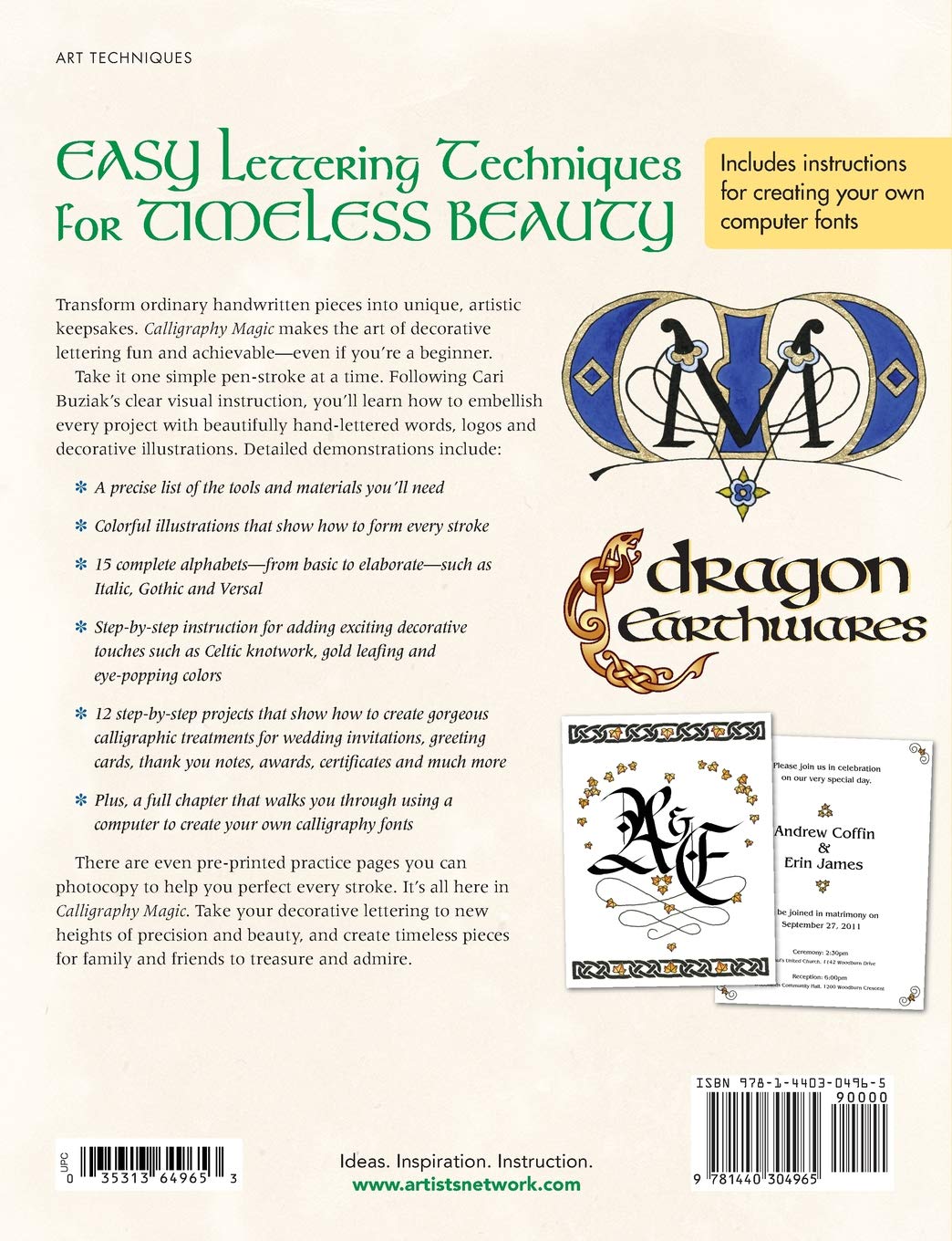 Interweave Press Calligraphy Magic: How to Create Lettering, Knotwork, Coloring and More